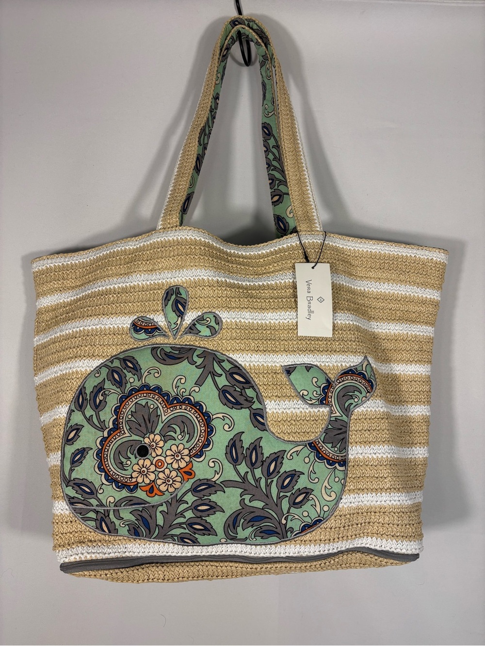 NWT Vera Bradley Seashore Beach Bag Fan Flowers Whale Tote